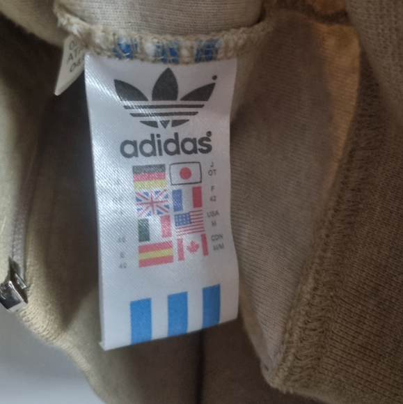 Vtg sandy colour velour track jacket size uk 14 2003 made - Picture 3 of 7